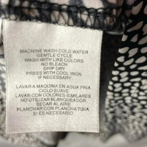 JONES STUDIO WO SIZE 14W BLACK WOTH WHITE DESIGN GATHERED FRONT BACK ZIPPER - Picture 10 of 11